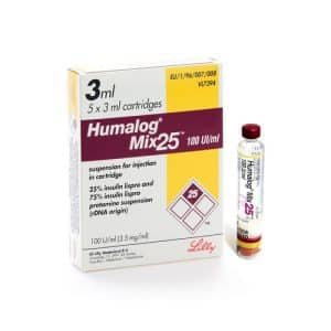 Humalog Mix 25 100IU Cartridges